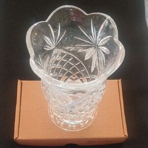 Clear Crystal Vase with Hole in the Bottom